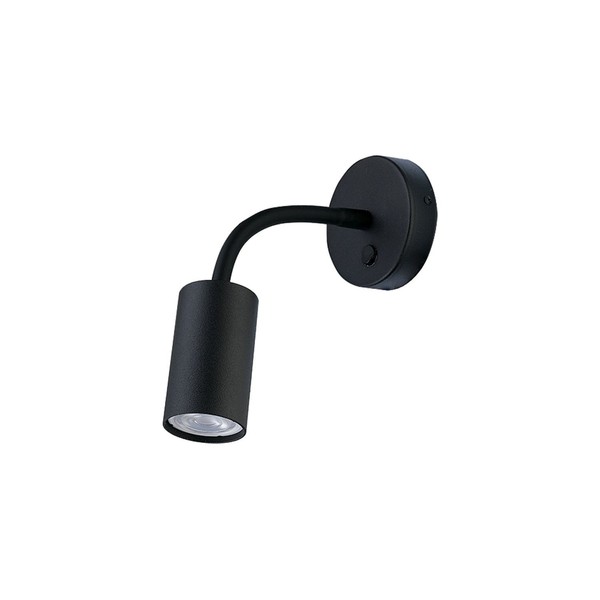 Wandleuchte Flexibel Schalter Schwarz Wohnzimmer GU10 L:30 Cm Wand Spot Leuchte-image