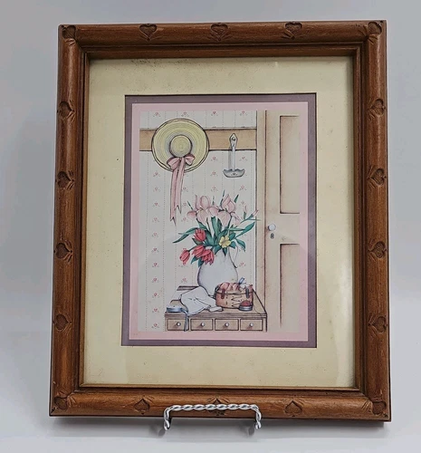 Art Deco Framed/Matted Country Cottage Entrance 10.5 X 12 Inch Home Interior