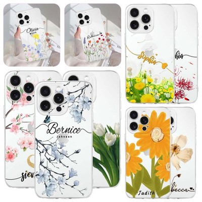 Sweet Flower Phone Case For iPhone 16 15 Pro Max 14 17 Air Custom Silicone Cover