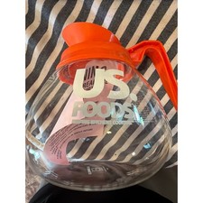 Bloomfield US Foods Glass Coffee Decanter Orange Handle Schott Duran Germany