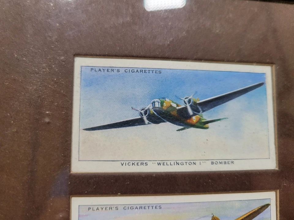John Players Cigarette Cards Framed Aircraft RAF Vintage Glass Back Rare Prop - Image 4 of 4