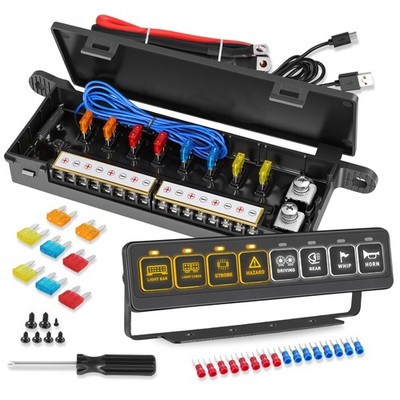 Universal 8 Gang Switch Panel On-Off LED Car Switch Panel Circuit Control 12/24V