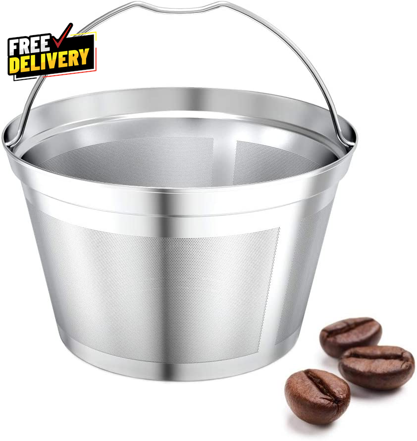 Coffee Filter Reusable 8 10 12 Cup Basket Replacement Filter-Stainless Steel P..