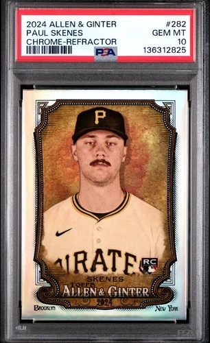 2024 Topps Allen & Ginter #282 Paul Skenes Chrome-Refractor PSA 10 Rookie RC