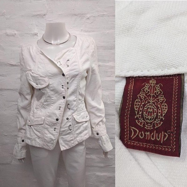 Women Dondup Jacket White Linen 38 / M / 46