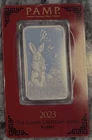 2023 PAMP Lunar Series Year of the Rabbit 1 Oz .999 Fine Silver Bar - In Assay