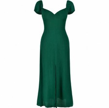 NWOT Reformation Baxley Short Sleeve Midi Summer Dress in Emerald USSz6