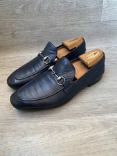 Gucci horsebit blue leather jordan loafers uk 8 us 9