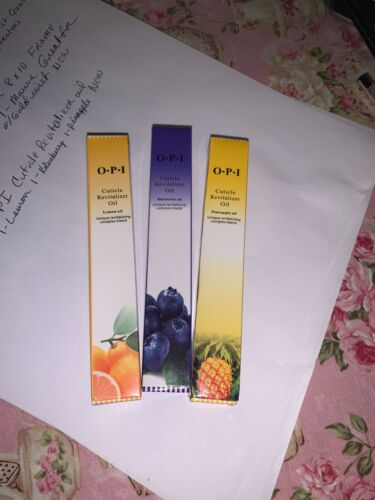 Lot of 3 OPI cuticle revitalizer brush on oil Lemon-Blueberry-Pineapple NEW