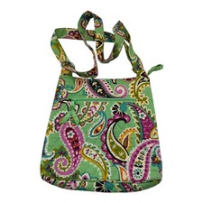 Vera Bradley Green Paisley Crossbody Purse Classic Floral Shoulder Bag Mint