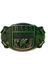 Bass Anglers Sportsman Society belt buckle Brass made in USA