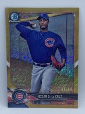 2018 Bowman Chrome Oscar De La Cruz SP Gold Shimmer Refractor 7/50