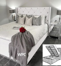 Image of Plush Velvet Chelsea Storage Bed, Ottoman Gaslift Bed, Ottoman Storage Bed