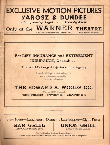 1934 Middleweight Championship Program Vince Dundee v Teddy Yarosz Forbes Field - Picture 4 of 6