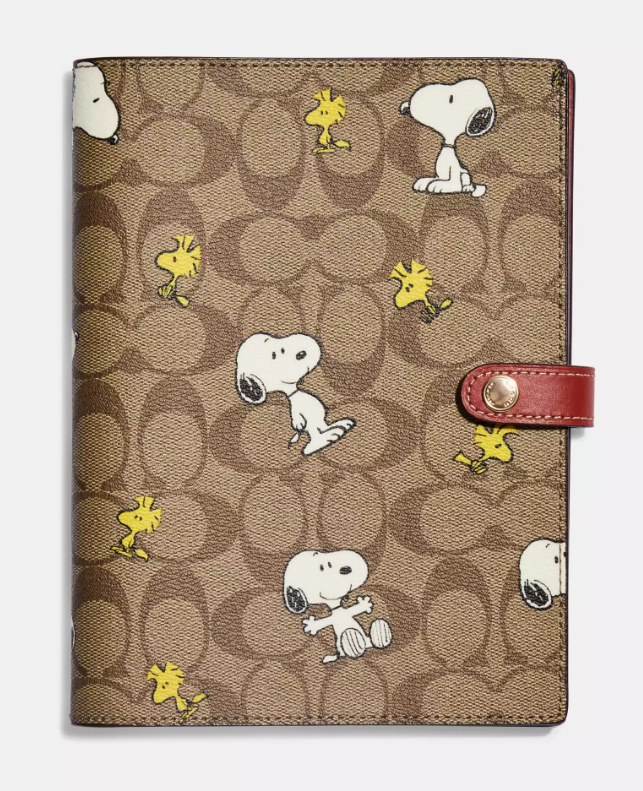 Coach x Peanuts Notebook in Signature Canvas [Snoopy Woodstock