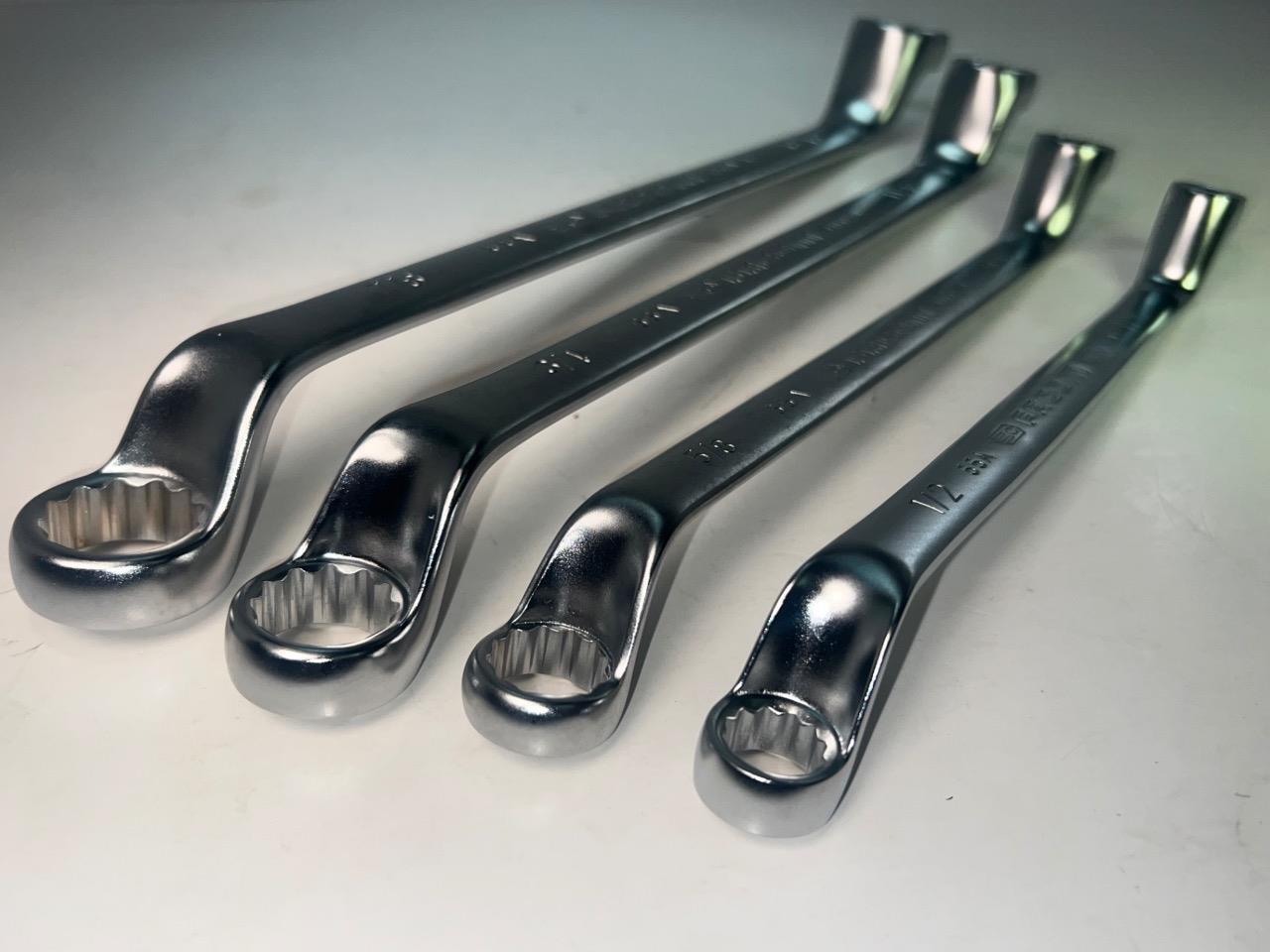 NEW Facom OGV 4pc Set DEEP OFFSET Box End SAE Wrench Set 7/16"- 7/8" 55A Series