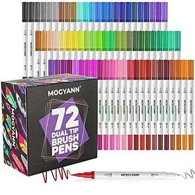 Mogyann 72 Colors Markers for Adult Coloring Books Dual Tip Pens with  Calligraphy Markers and Fine Tip Markers