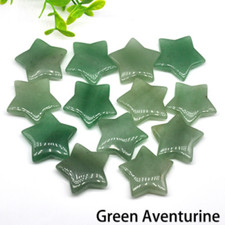 50pcs Natural Green Aventurine Stone Star Gemstone Chakra Healing Stone 20mm