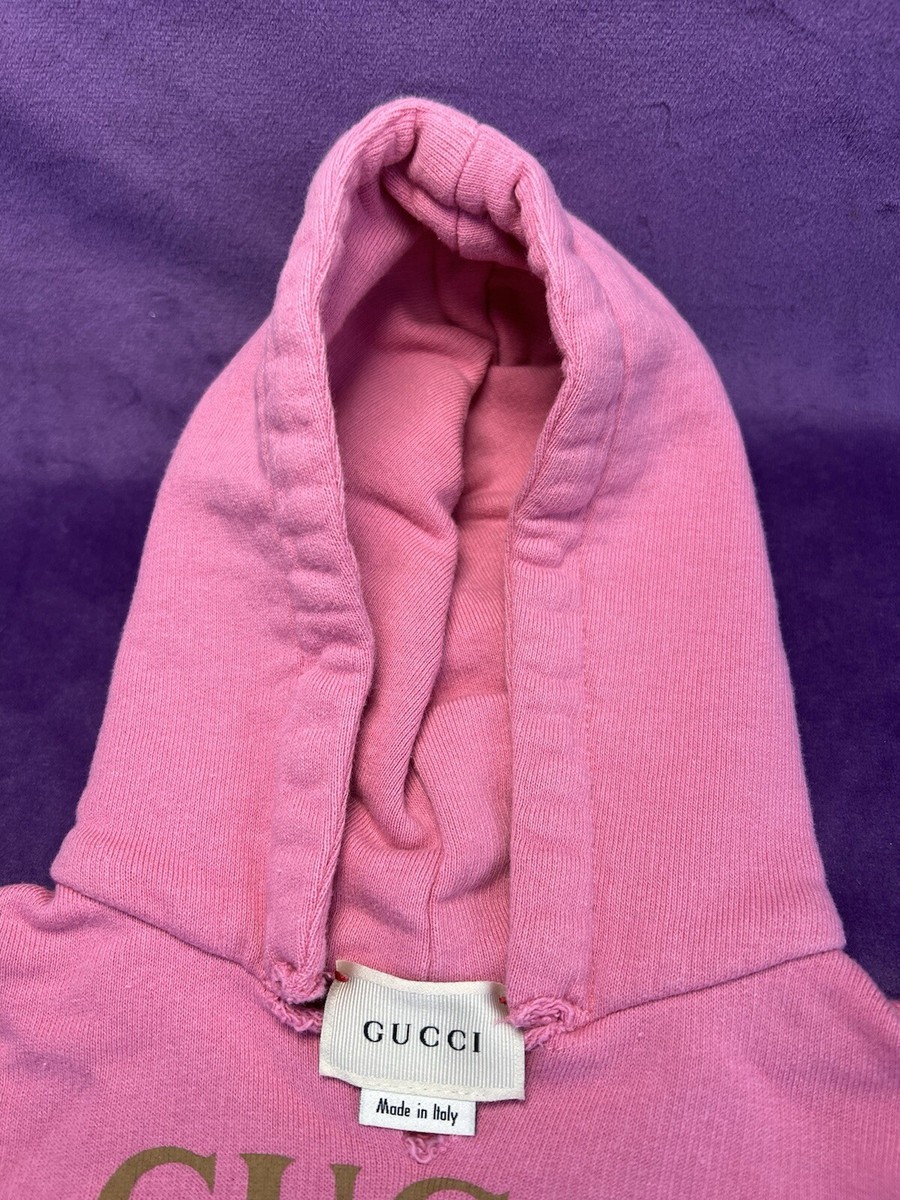 Gucci Baby Girl Sweatshirts Pink Hoodie with Gucci Logo Size 6-9m
