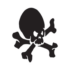 Crossbones Skull Pirate - Decal Sticker - Multiple Color Sizes - ebn634