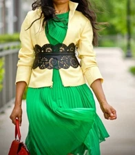 NEW WIDE BELT PEPLUM CORSET STATEMENT GOTH BLACK WHITE PU LEATHER WOMENS SZ S-XL