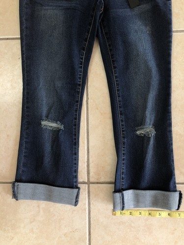 Womens Jeans Moda Pitusa Dollhause Pantalon de Mujer media Pierna Mezclilla azul - Picture 4 of 6