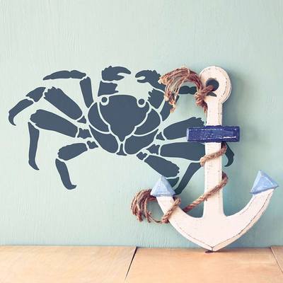 Crab Wall Art Stencil - Quick and Affordable Wall Stencil for DIY Wall Art