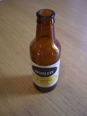 Heublein Extra Dry Martini Cocktail Glass Mini Bottle/Paper Label/8th Pint 