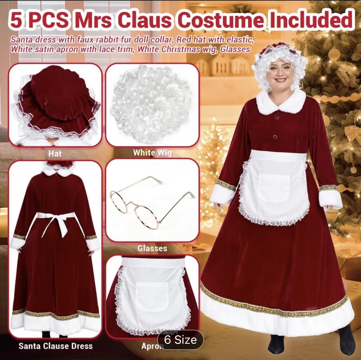 white christmas mrs claus dress Luxury Mrs. Claus Dress: Red Christmas Maxi Dress With White Fur