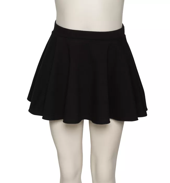 Ladies Girls Black Cotton Pull On Circular Dance Ballet Skirt