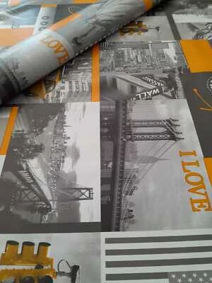 MAMBO DESIGN PVC Tischdecke Taxi Meterware Wachstuch Eckig Breite & Länge wählbar abwaschbar