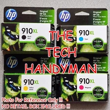4-PACK HP GENUINE 910XL BLACK & COLOR INK (NO RETAIL BOX) for OFFICEJET PRO 8020