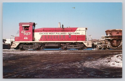 Postcard Railroad Chicago West Pullman Southern RR EMD SW8  number 46