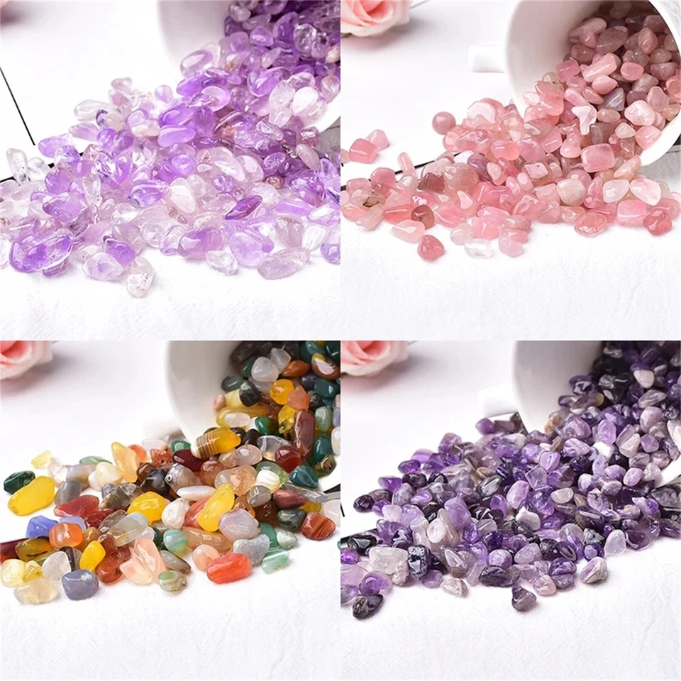 100G CRYSTAL GEM CHIPS Mini Crystals Polished Stones Bulk Gemstones Gems Chip    - image 3 of 4