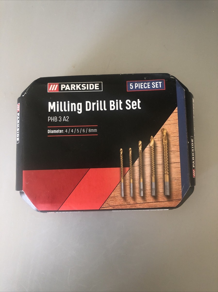 PARKSIDE Milling Drill Bit Set PHB3A2 Ø 4/4/5/6/8mm Piece Set