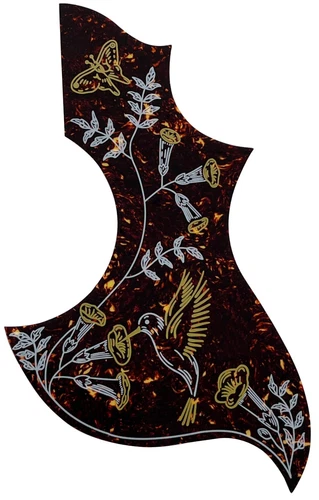 Pickguard For Gibson Hummingbird Acoustic Self Adhensive Guitar --BROWN TORTOISE