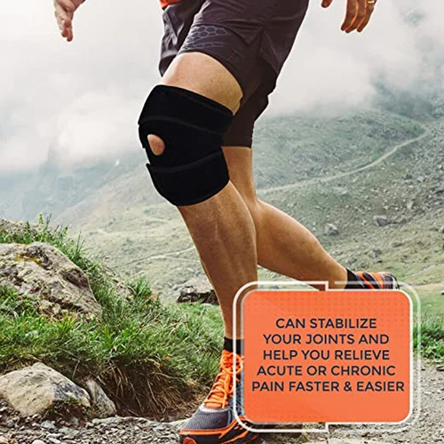 Knee Brace Compression Sleeve Joint Support Open Patella Stabilizer Wrap Straps - Picture 12 of 32