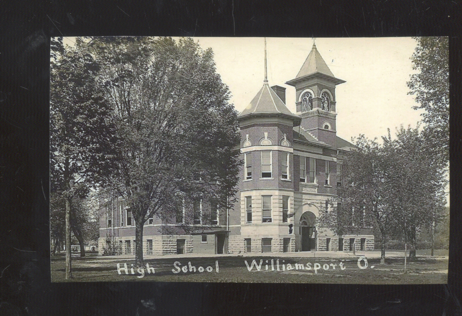 REAL PHOTO WILLIAMSPORT OHIO HIGH SCHOOL BUILDING POSTCARD COPY eBay