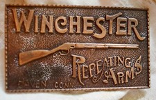 Vintage Metal Winchester Rifle Belt Buckle 9076