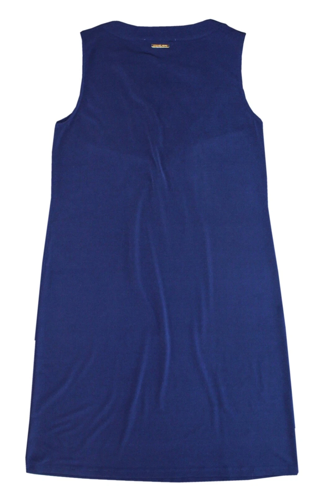 Abito donna MICHAEL KORS blu navy casual a tubino con scollo ad occhiello oro taglia XS