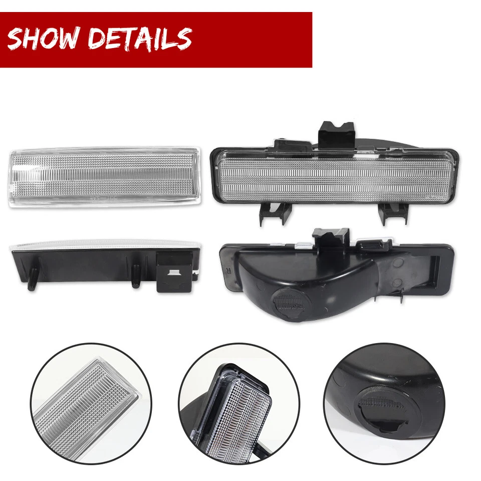 Clear Corner Signal Lights For 82-93 Chevy S10 83-94 S10 Blazer RH & LH Set of 4 - Image 3 of 4