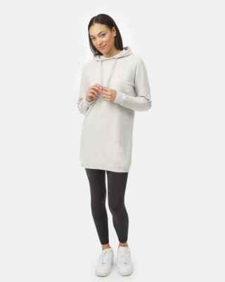Tentree French Terry Oversized Hoodie Dress Women S Silver Cloud Grey Cozy  Fleec