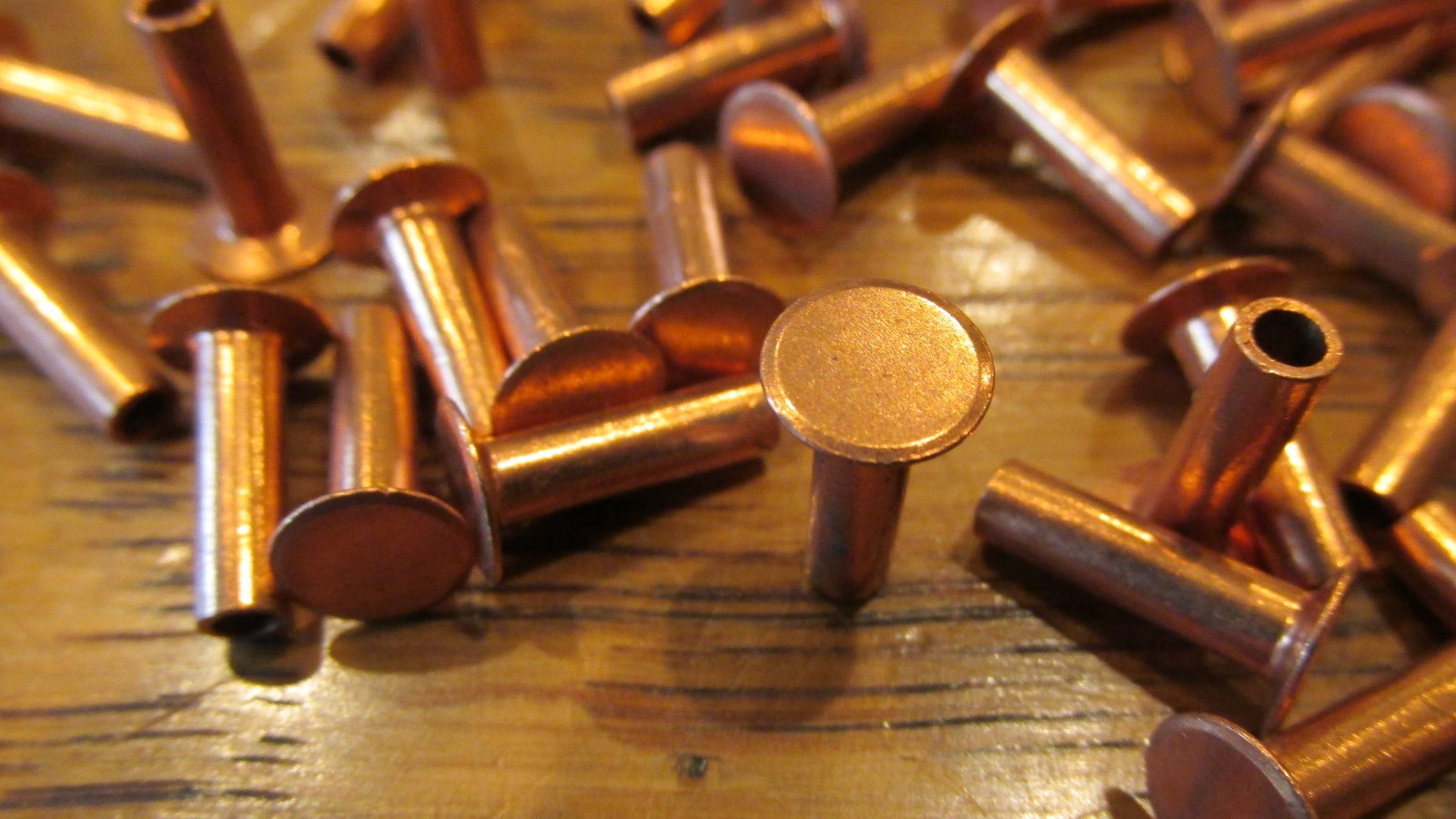 SOLID COPPER TUBULAR RIVET 12 pcs. 8/16" LEATHER RIVET SEMI TUBULAR not plated eBay