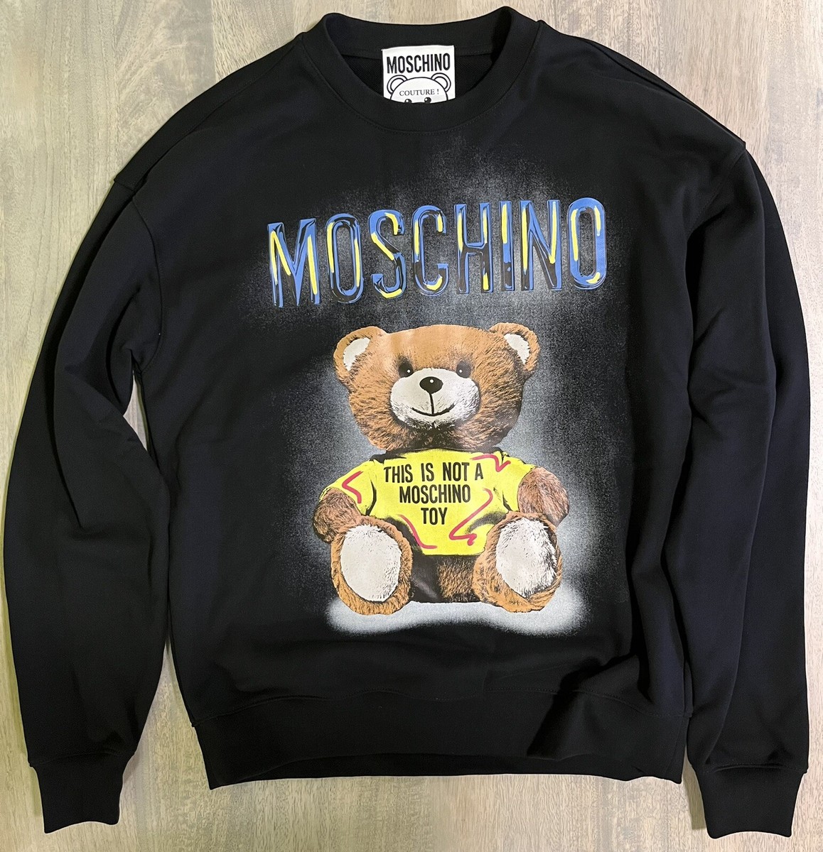 MOSCHINO LOGO TEDDY BEAR ORGANIC COTTON SWEATSHIRT SIZE 40 MOSCHINO LOGO TEDDY BEAR ORGANIC COTTON SWEATSHIRT SIZE 40