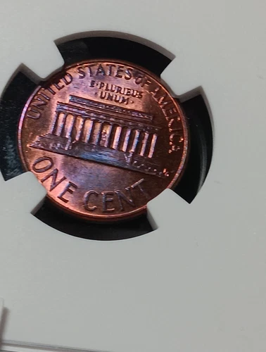 👉1975-D  STUNNING PURPLE  TONING LINCOLN MEMORIAL CENT 1C NGC MS 64 RB