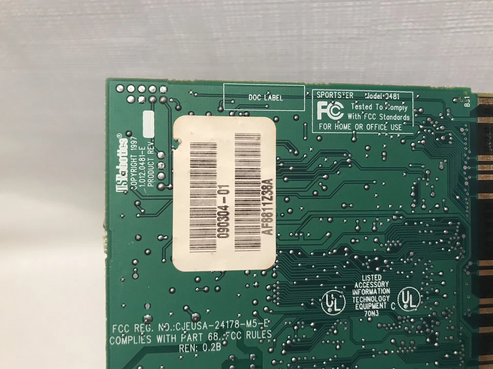 US Robotics Sportster 0484 Internal 8-BIT ISA 56k V.90 Voice Fax Modem Internal - Image 3 of 4