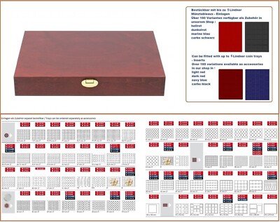 Wood Coin Case Lindner S2495O Empty To Fill Yourself With Up To 5 Trays