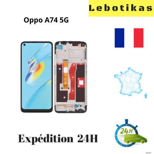 Écran LCD Complet Oppo A54 / A74 5G - Noir - Reconditionné Sans Châssis (TVA)