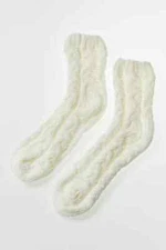 Cabin Socks Women's Fuzzy Chenille Plush Cable Knit One Size