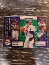 2020 Mosaic Flea Flicker Denver Broncos (Elway, Davis, McCaffrey) Green Prizm 1A